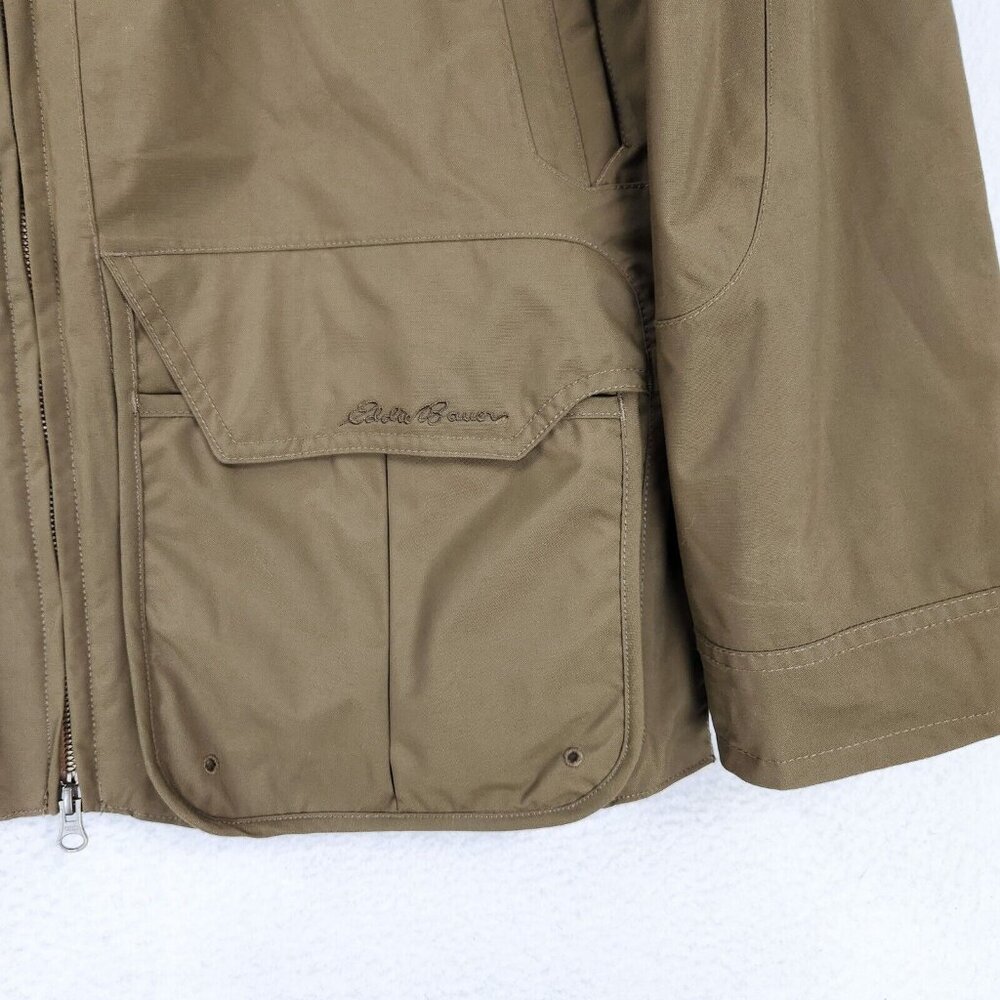 Eddie Bauer Jacket Mens Small Green Sport Shop Weather Edge Hooded Field Utility - Picture 4 of 16